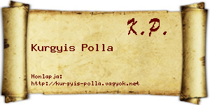 Kurgyis Polla névjegykártya